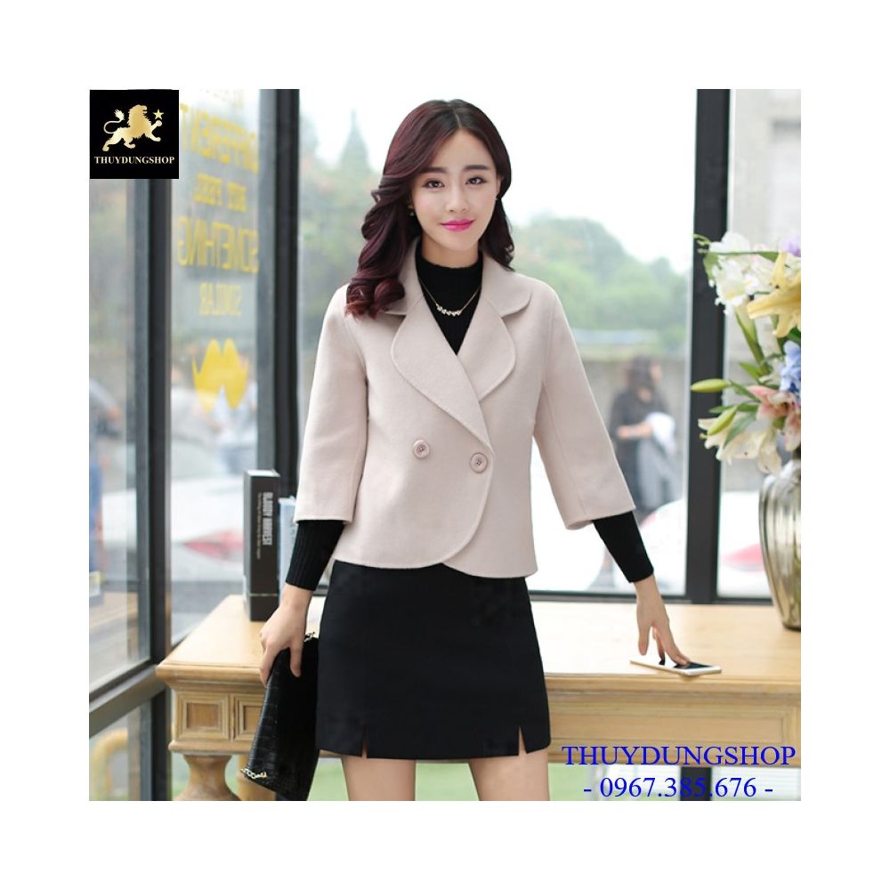 Áo khoác dạ nữ trẻ cổ vest GKD08