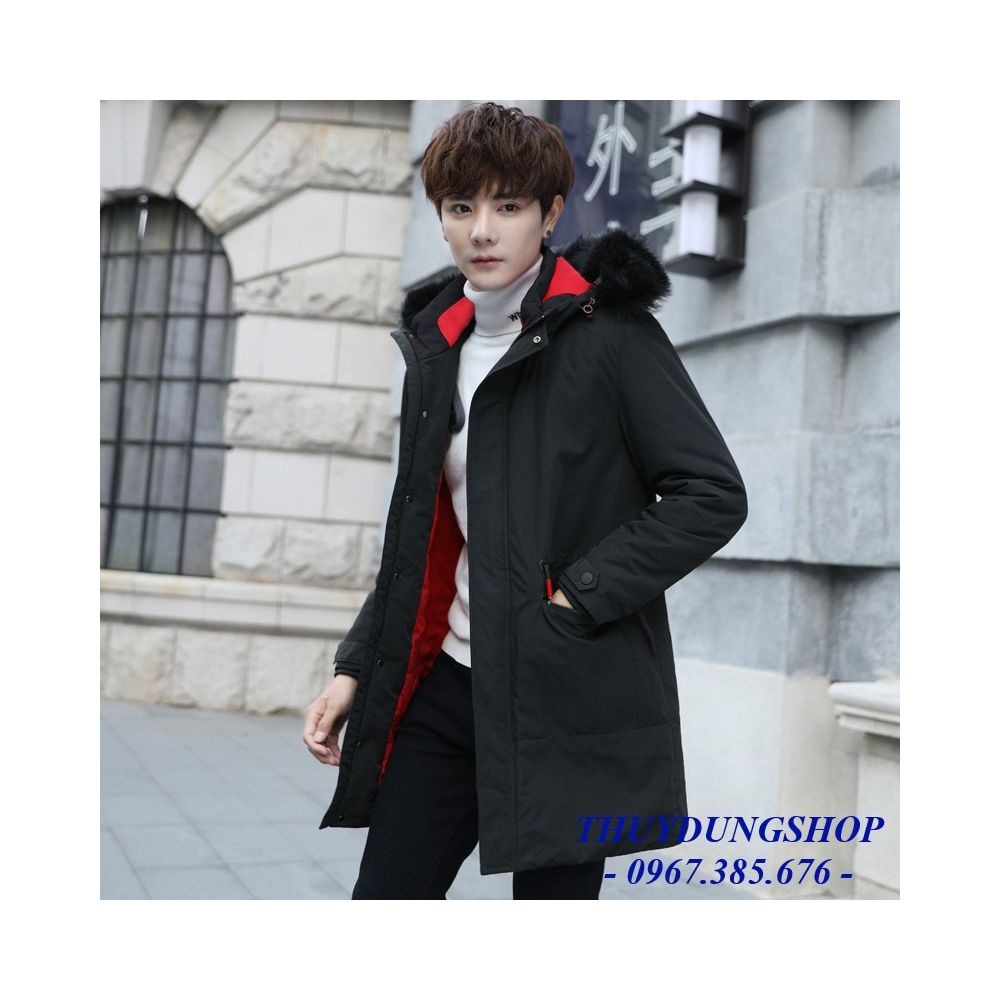 Áo phao nam, dáng lửng, cổ lông, phong cách Hàn Quốc, phù hợp cho mùa đông, mẫu mới nhất NAP65