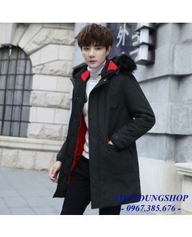 Áo phao nam, dáng lửng, cổ lông, phong cách Hàn Quốc, phù hợp cho mùa đông, mẫu mới nhất NAP65-Số 1-M