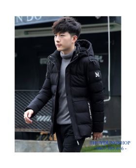  Áo phao nam phong cách Hàn Quốc, dày lót lông, đẹp trai, có mũ tháo rời, kiểu dáng thời thượng NAP70-Số 1-M