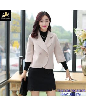 Áo khoác dạ nữ trẻ cổ vest GKD08