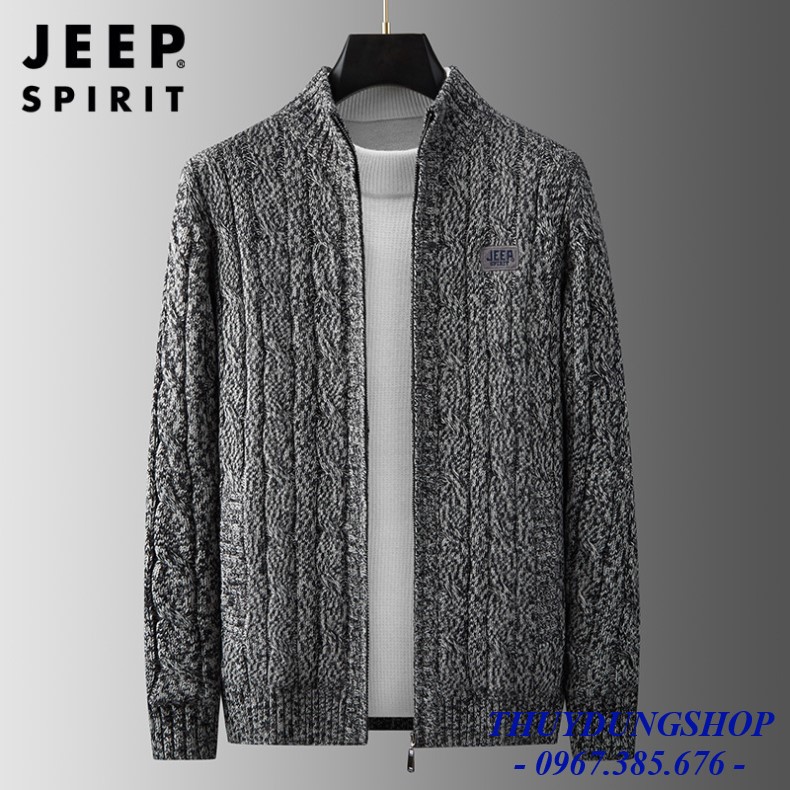 Áo len nam lông cừu kéo khóa cổ đứng mùa đông ấm áp, áo len nam cardigan dày LNA25